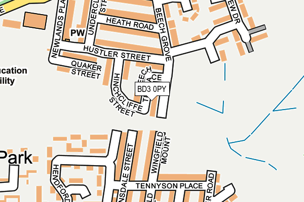 BD3 0PY map - OS OpenMap – Local (Ordnance Survey)