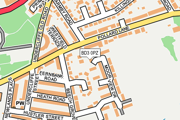 BD3 0PZ map - OS OpenMap – Local (Ordnance Survey)