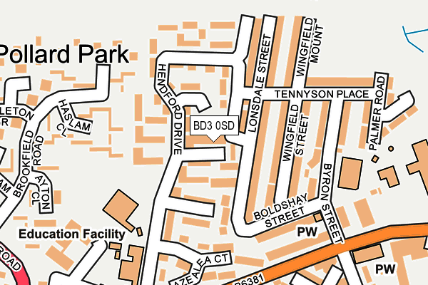 BD3 0SD map - OS OpenMap – Local (Ordnance Survey)