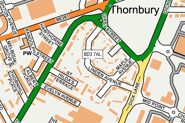 BD3 7AL map - OS OpenMap – Local (Ordnance Survey)