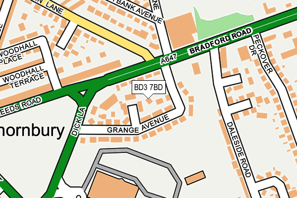 BD3 7BD map - OS OpenMap – Local (Ordnance Survey)