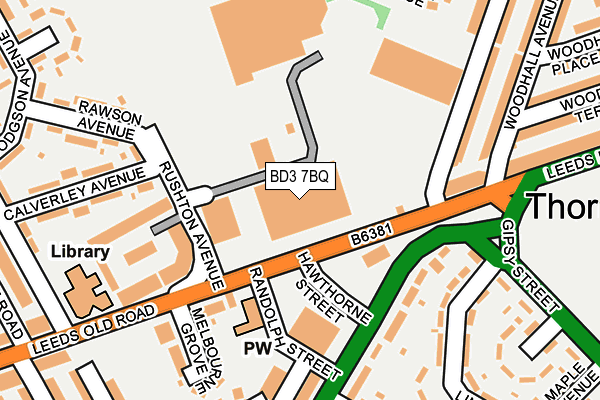 BD3 7BQ map - OS OpenMap – Local (Ordnance Survey)