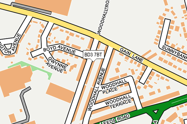 BD3 7BT map - OS OpenMap – Local (Ordnance Survey)