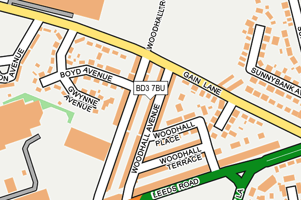 BD3 7BU map - OS OpenMap – Local (Ordnance Survey)