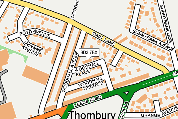 BD3 7BX map - OS OpenMap – Local (Ordnance Survey)