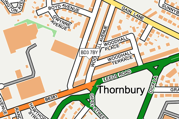 BD3 7BY map - OS OpenMap – Local (Ordnance Survey)