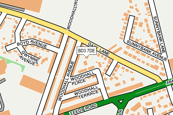 BD3 7DE map - OS OpenMap – Local (Ordnance Survey)