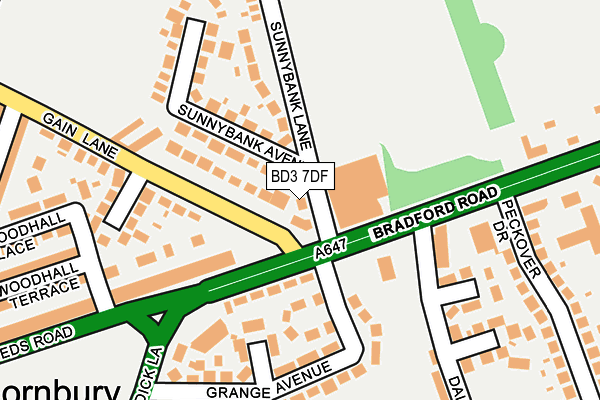 BD3 7DF map - OS OpenMap – Local (Ordnance Survey)