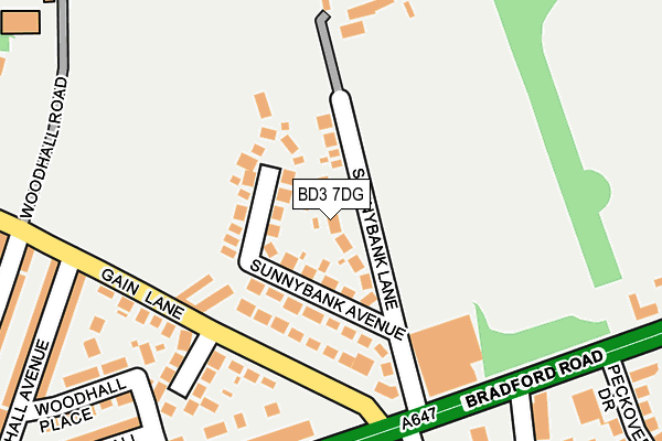 BD3 7DG map - OS OpenMap – Local (Ordnance Survey)