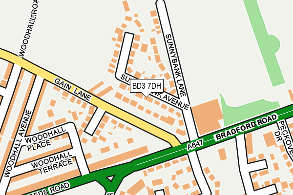 BD3 7DH map - OS OpenMap – Local (Ordnance Survey)
