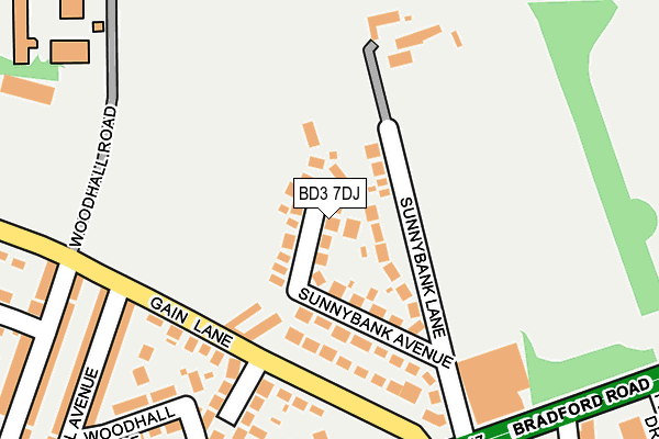 BD3 7DJ map - OS OpenMap – Local (Ordnance Survey)