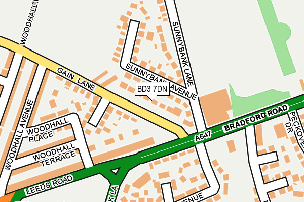 BD3 7DN map - OS OpenMap – Local (Ordnance Survey)