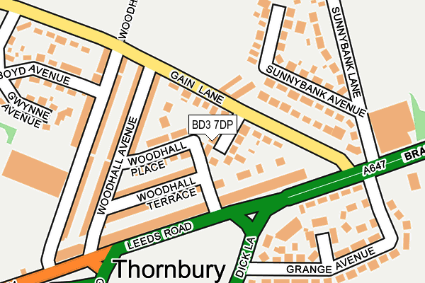 BD3 7DP map - OS OpenMap – Local (Ordnance Survey)