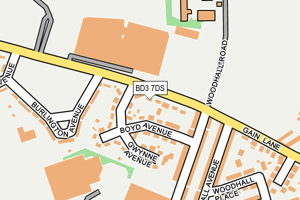 BD3 7DS map - OS OpenMap – Local (Ordnance Survey)