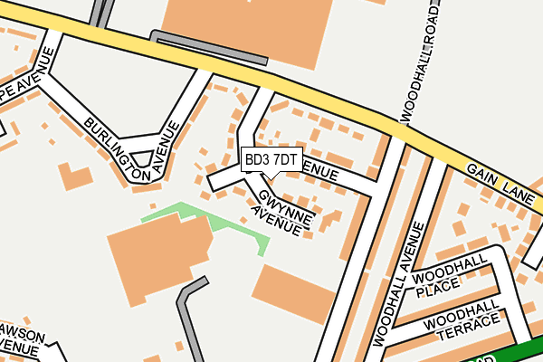 BD3 7DT map - OS OpenMap – Local (Ordnance Survey)