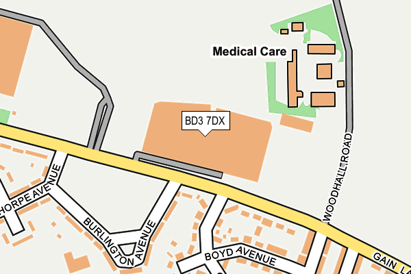 BD3 7DX map - OS OpenMap – Local (Ordnance Survey)