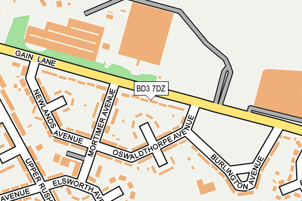 BD3 7DZ map - OS OpenMap – Local (Ordnance Survey)
