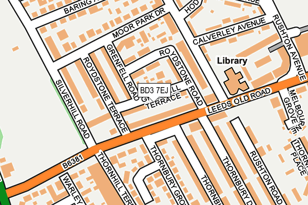 BD3 7EJ map - OS OpenMap – Local (Ordnance Survey)