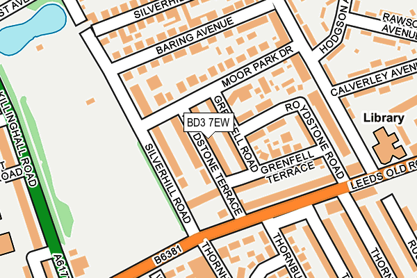 BD3 7EW map - OS OpenMap – Local (Ordnance Survey)