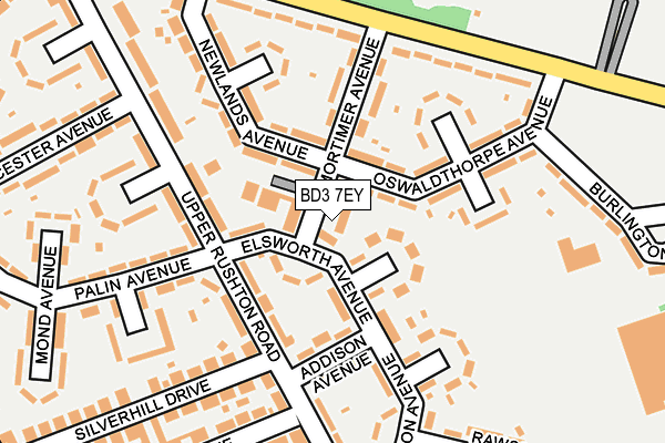 BD3 7EY map - OS OpenMap – Local (Ordnance Survey)