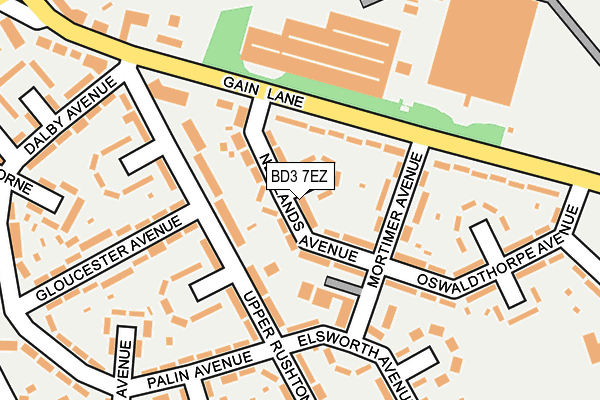 BD3 7EZ map - OS OpenMap – Local (Ordnance Survey)