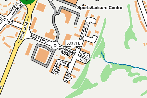 BD3 7FE map - OS OpenMap – Local (Ordnance Survey)