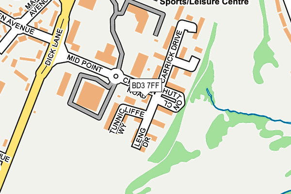 BD3 7FF map - OS OpenMap – Local (Ordnance Survey)