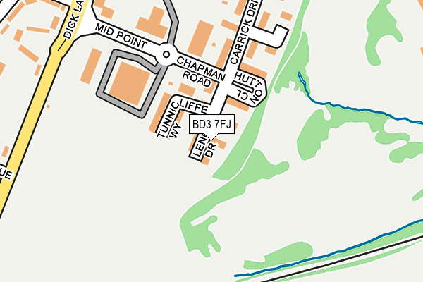 BD3 7FJ map - OS OpenMap – Local (Ordnance Survey)