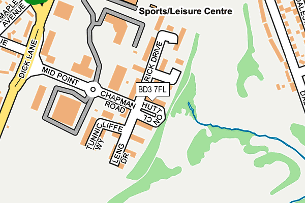 BD3 7FL map - OS OpenMap – Local (Ordnance Survey)