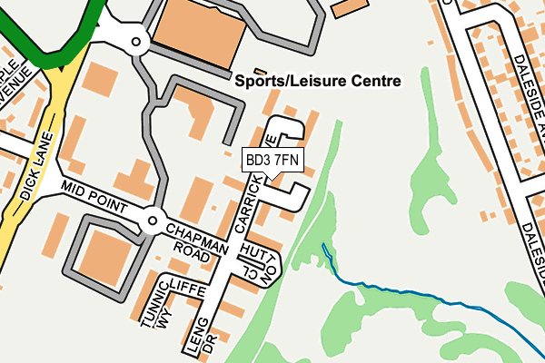 BD3 7FN map - OS OpenMap – Local (Ordnance Survey)