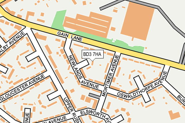 BD3 7HA map - OS OpenMap – Local (Ordnance Survey)