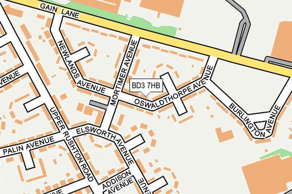 BD3 7HB map - OS OpenMap – Local (Ordnance Survey)