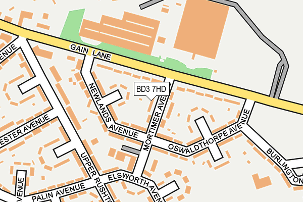 BD3 7HD map - OS OpenMap – Local (Ordnance Survey)