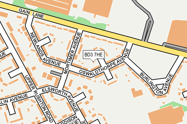 BD3 7HE map - OS OpenMap – Local (Ordnance Survey)