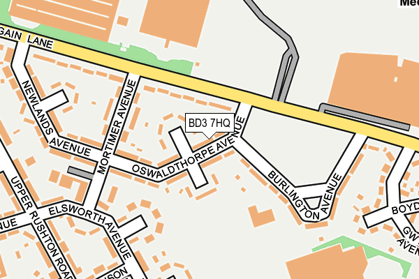 BD3 7HQ map - OS OpenMap – Local (Ordnance Survey)
