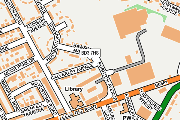 BD3 7HS map - OS OpenMap – Local (Ordnance Survey)