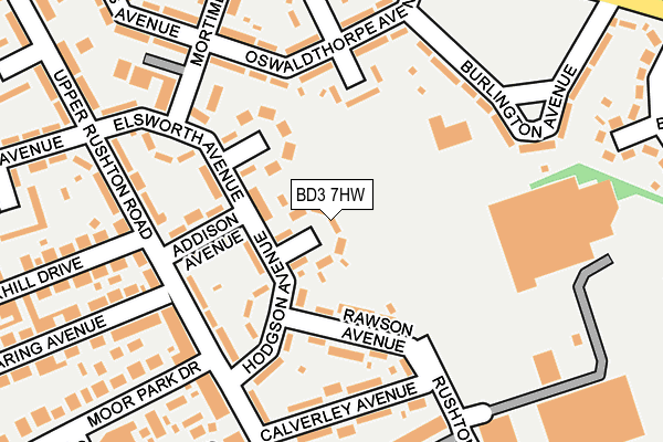 BD3 7HW map - OS OpenMap – Local (Ordnance Survey)