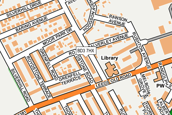 BD3 7HX map - OS OpenMap – Local (Ordnance Survey)