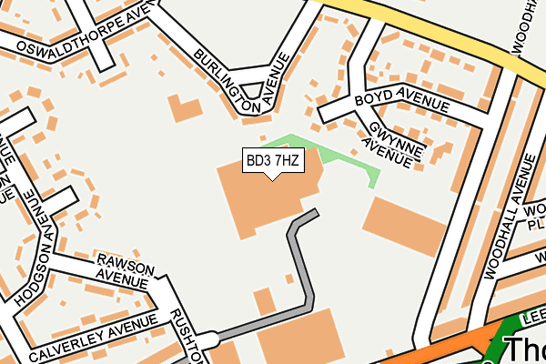 BD3 7HZ map - OS OpenMap – Local (Ordnance Survey)