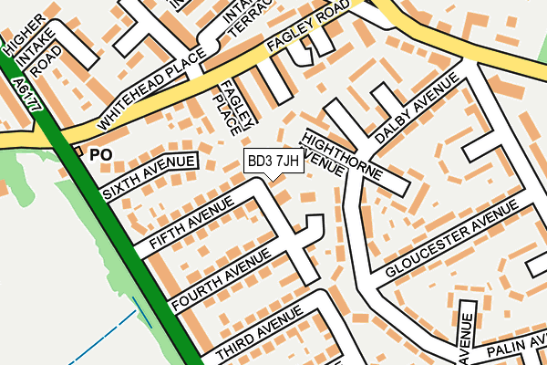 BD3 7JH map - OS OpenMap – Local (Ordnance Survey)