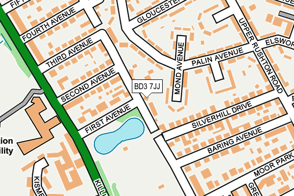 BD3 7JJ map - OS OpenMap – Local (Ordnance Survey)