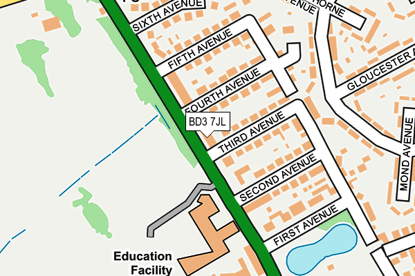 BD3 7JL map - OS OpenMap – Local (Ordnance Survey)