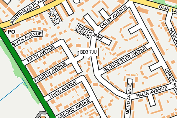 BD3 7JU map - OS OpenMap – Local (Ordnance Survey)
