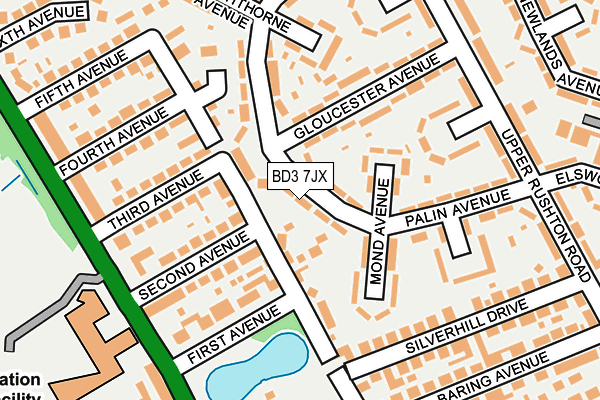 BD3 7JX map - OS OpenMap – Local (Ordnance Survey)