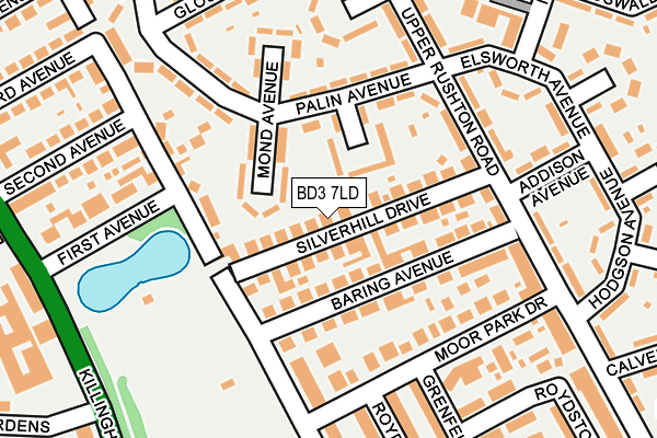 BD3 7LD map - OS OpenMap – Local (Ordnance Survey)