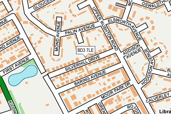 BD3 7LE map - OS OpenMap – Local (Ordnance Survey)