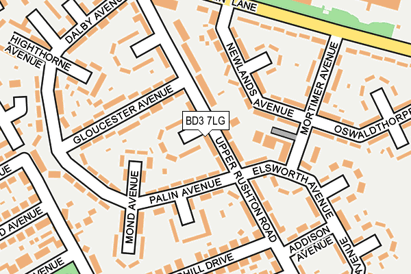 BD3 7LG map - OS OpenMap – Local (Ordnance Survey)