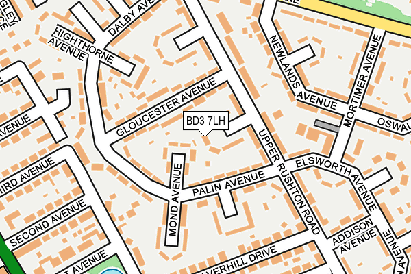 BD3 7LH map - OS OpenMap – Local (Ordnance Survey)