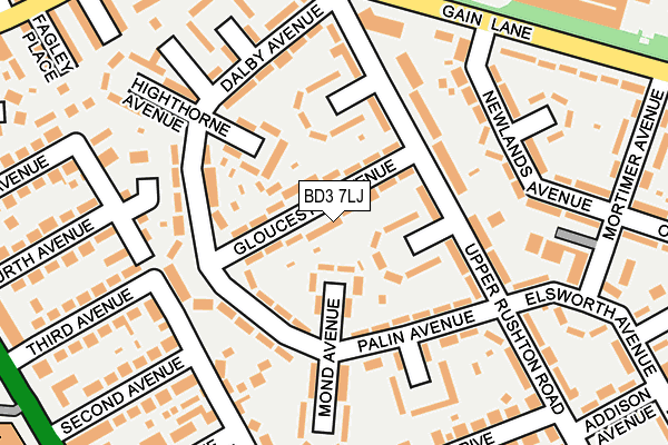 BD3 7LJ map - OS OpenMap – Local (Ordnance Survey)