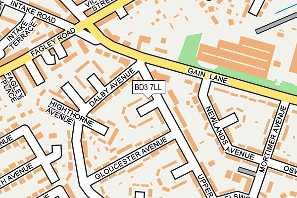 BD3 7LL map - OS OpenMap – Local (Ordnance Survey)